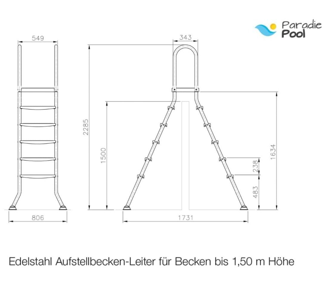 Scale: Edelstahlleiter für Pool – Usato da Leibstadt venduto da oeschi14 2