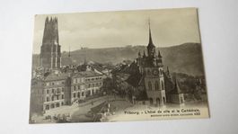 Fribourg - L hotel de ville et la Cathedrale