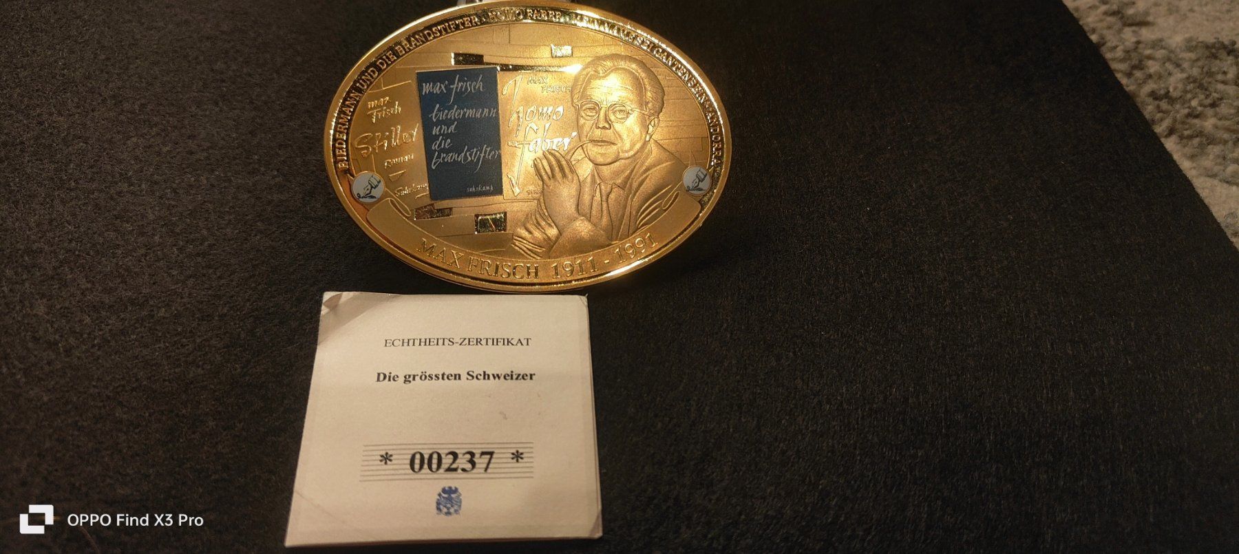 Medaglie: Max Frisch Goldprägung – Usato da eglisau venduto da szakal 2