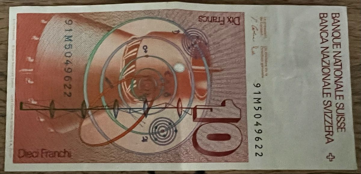 Banknoten: 100 Franken Note 20 Franken Note 10 Franken Note Schweiz  – Gebraucht aus Sevelen von Ritiplampi 7
