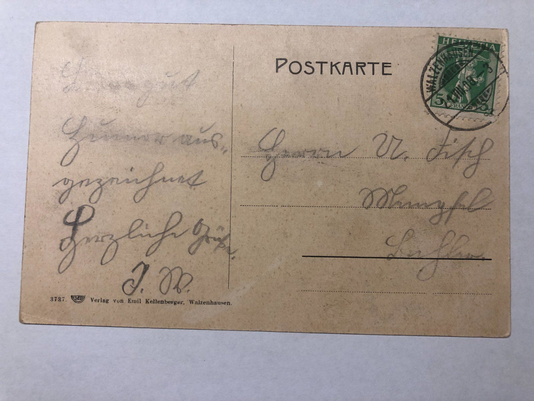 Cartoline postali: Walzenhausen - Dorf von Westen 1908 – Usato da Pfäffikon ZH venduto da Waltoversand 1