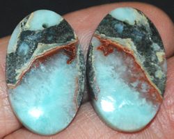Anhänger Set gelocht L-8060 – 1 Paar Larimar 29.65 Karat je