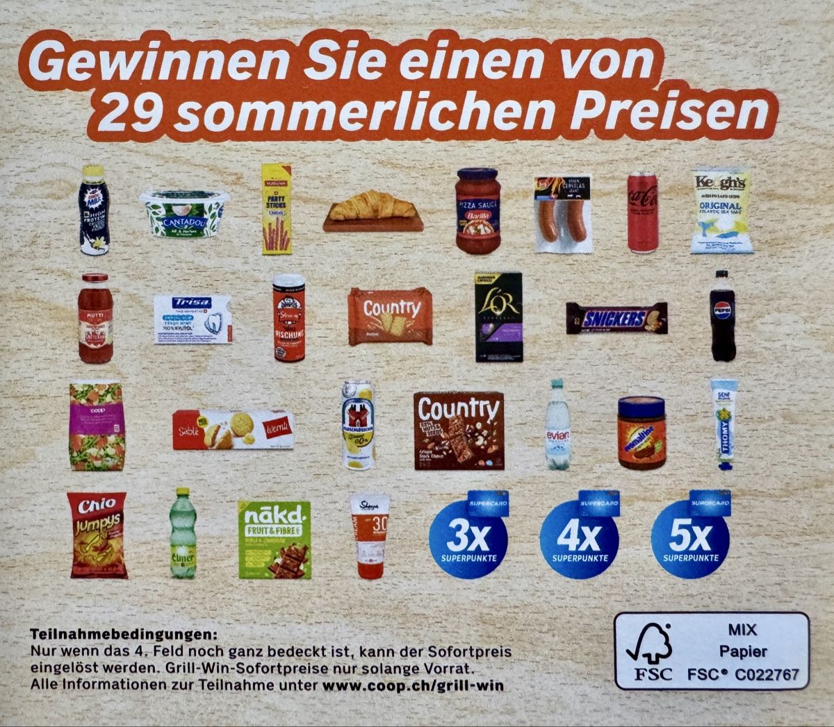 Coop Sammelmarken & -punkte: 15x  Coop Grill Win Rubbellose – Neu und originalverpackt aus Baar von Freethy 1