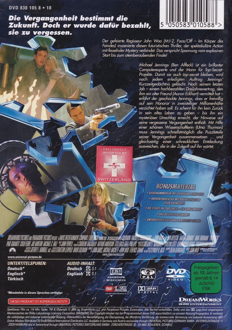 Tutti i DVDs: DVD ab Fr. 1.--, Paycheck - Die Abrechnung – Usato da Lausen venduto da Mondeo10628 1