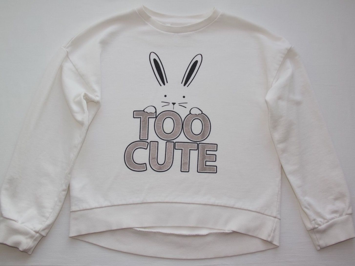 Mango Maglioni & Felpe: MANGO Baumwoll-Sweatshirt 'TOO CUTE', weiss, NEU, Gr. 140 – Nuovo (secondo la descrizione) da Uetikon am See venduto da Vil4523 1