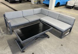 Gartenlounge Alu 5-tlg Tisch höhenverstellbar