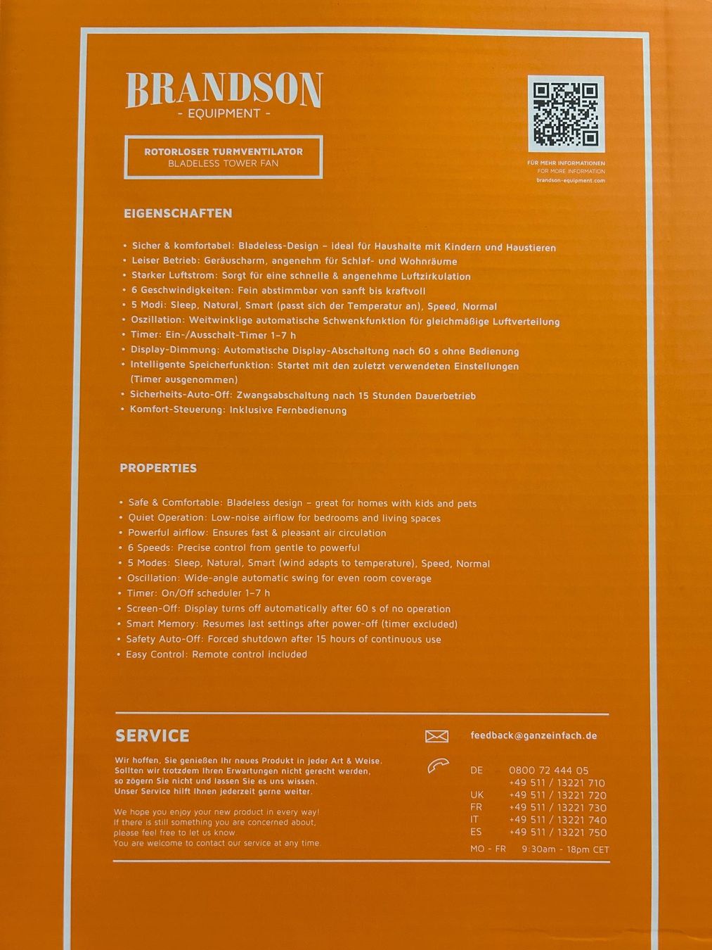 Ventilatoren: BRANDSON-Turmventilator ECO-Line! – Neu (gemäss Beschreibung) aus Stein am Rhein von Simplex1 5