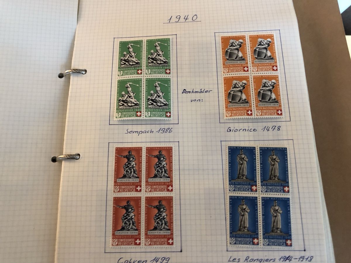 Tutti i francobolli: Sammlung PRO PATRIA mit Blocks auf 45 Blättern – Usato da Lufingen venduto da Rac0 1