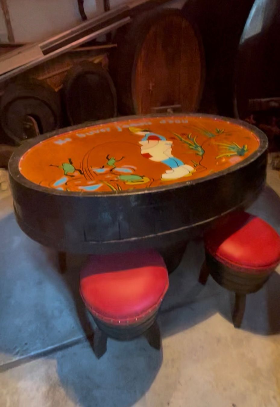Tavoli: Table & tabourets bar style tonneau vintage – Usato da Vouvry venduto da Bdraft