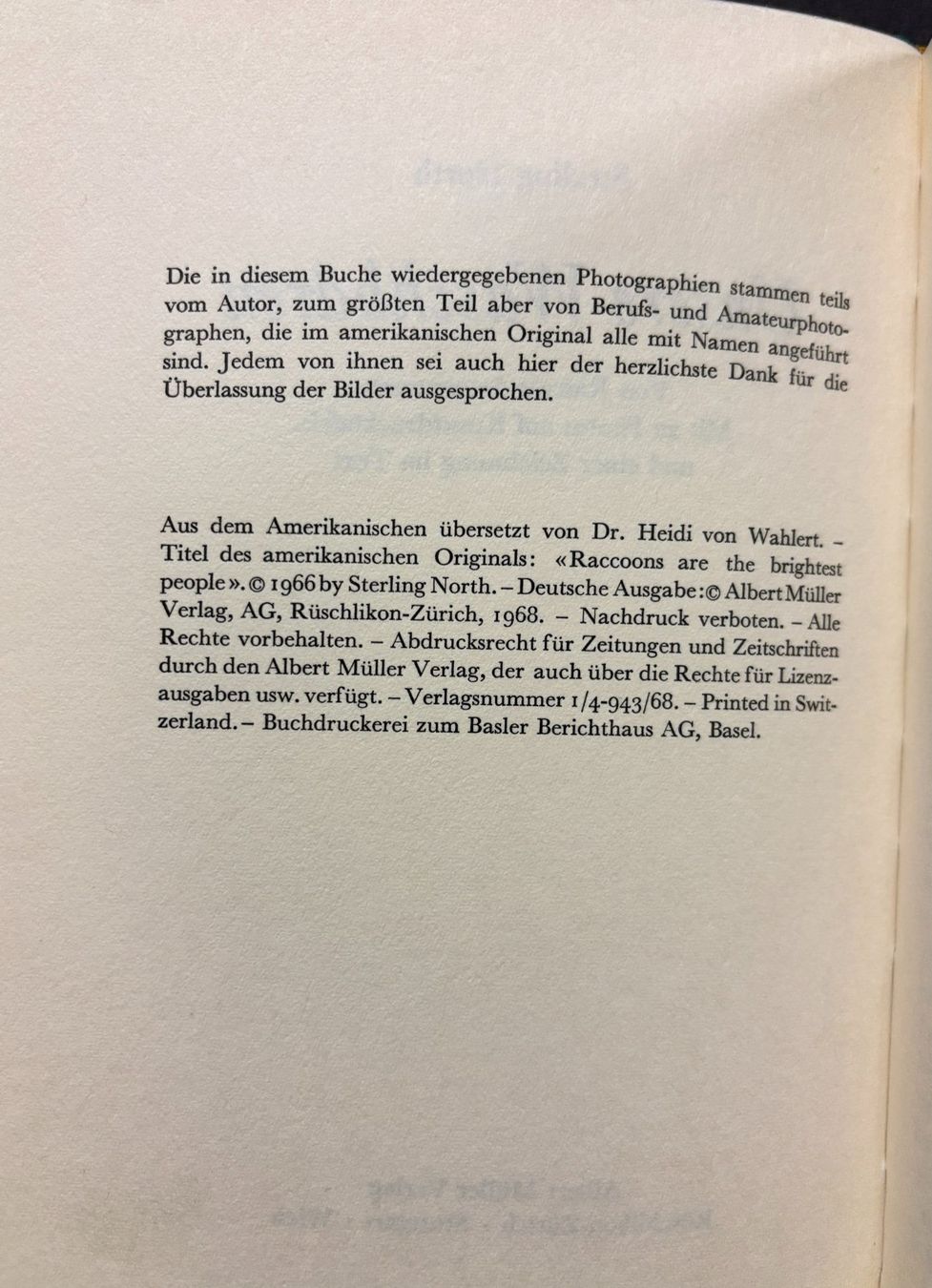 Libri: Sterling North, Unsere Waschbären – Nuovo (secondo la descrizione) da Sarnen venduto da Livres 4