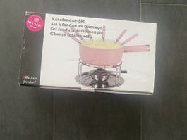 Käsefondue-Set Nouvel Upright 9-teilig rosa neuwertig