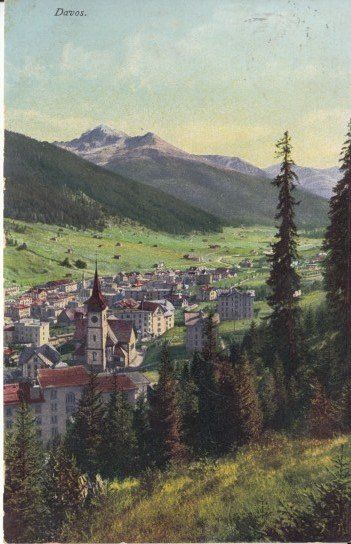 Cartoline postali: Davos, 1919 – Usato da Zuerich venduto da OceanLinerPostcards