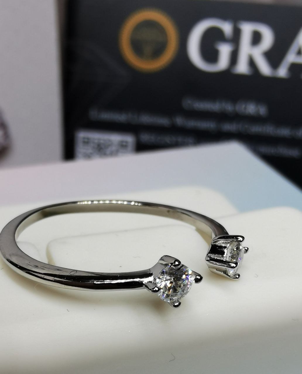 Anelli: Bague argent avec diamants de moissanite de 0,2 ct GRA – Nuovo e nell'imballaggio originale da Reconvilier venduto da Tsma67 6
