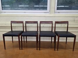 Designer Stühle aus Palisander mit Lederbezug von Lübke