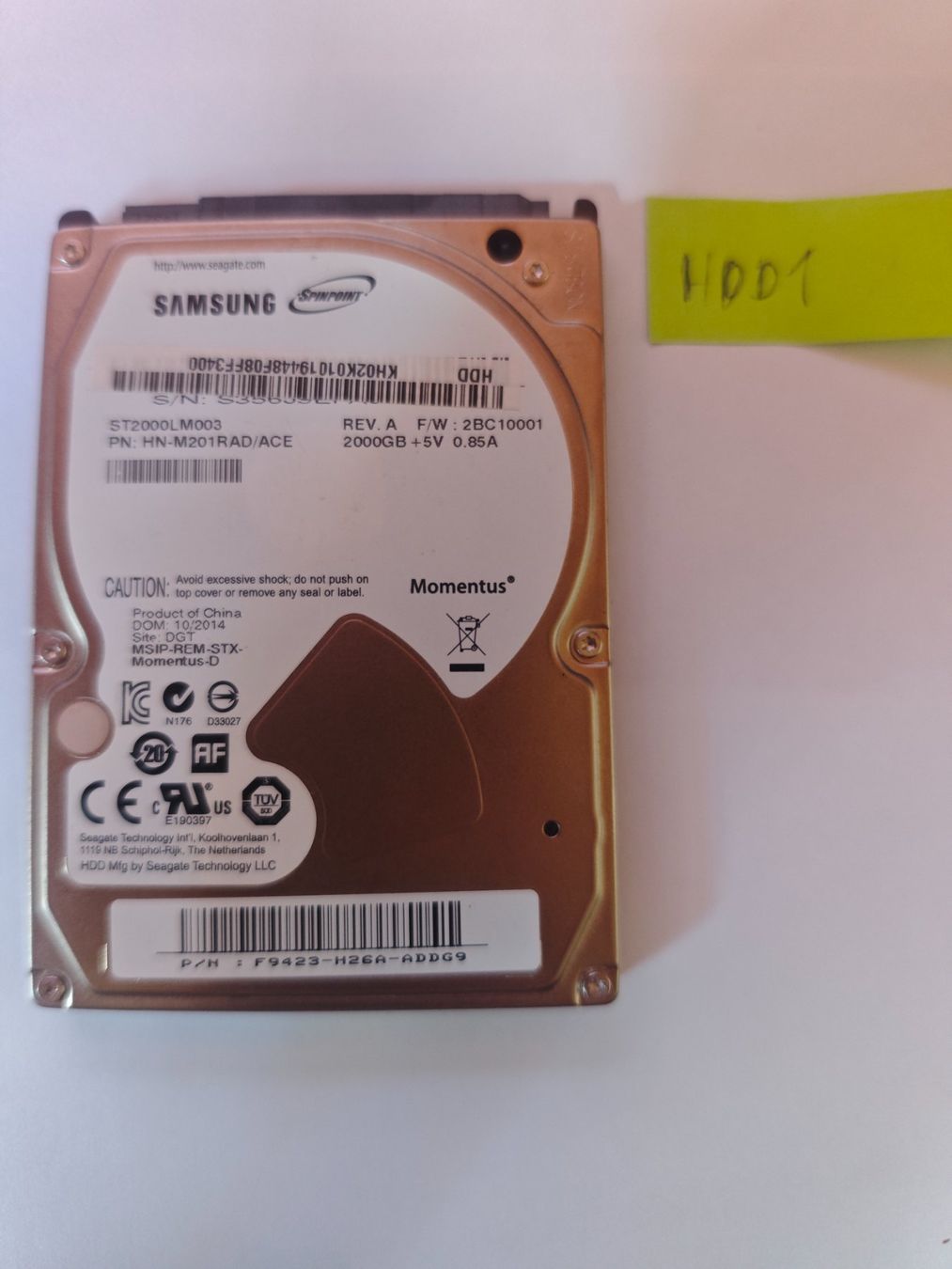 Harddisks: Samsung ST2000LM003 HDD 2TB gebraucht – Gebraucht aus Wolfwil von Rarak