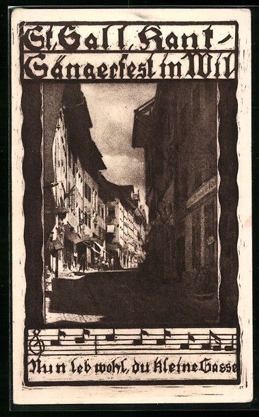 Cartoline postali: Wil, St. Gall. Kant. Sängerfest 1925, N – Usato da Berlin venduto da bartko-reher