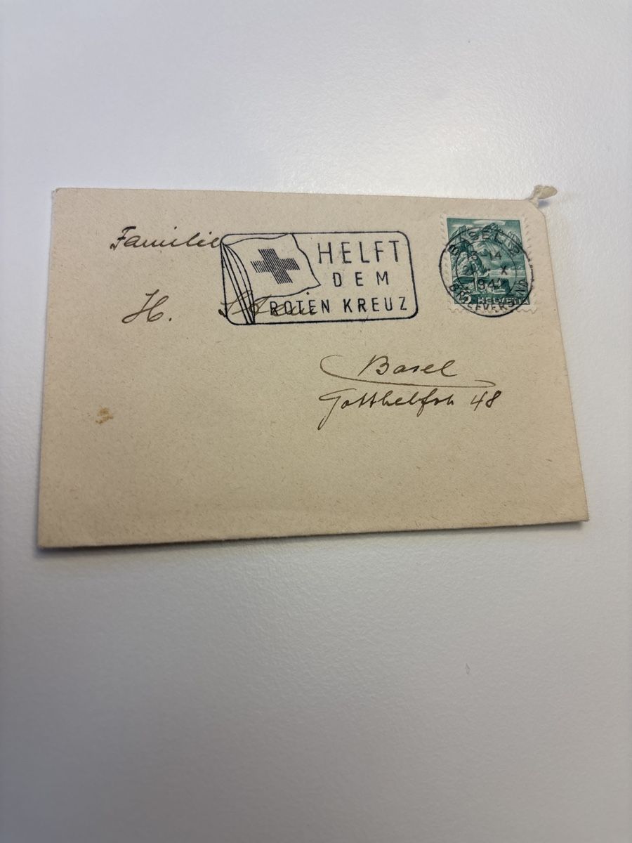 Alle Briefmarken: Alter Briefumschlag mit Rotkreuz Stempel Basel 1941 – Gebraucht aus Zürich von engebrunau