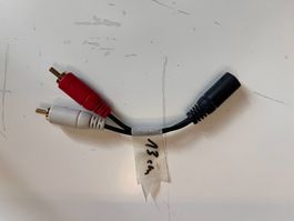 Buchse 3.5 mm (Aux) zu Cinch 13cm Adapterkabel