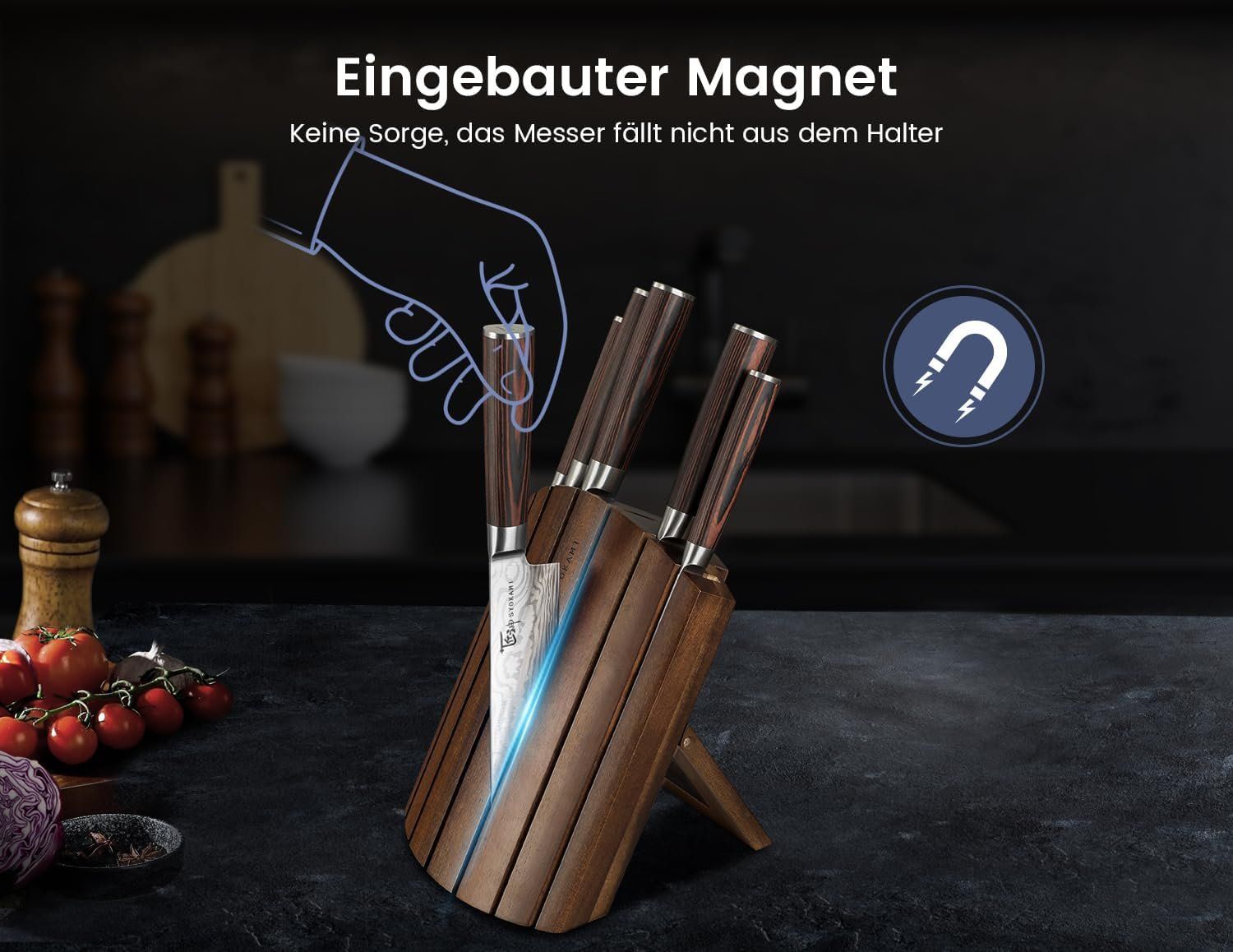 Coltelli: Küchenmesser Set 7-teilig Karbonstahl mit Magnetblock – Nuovo e nell'imballaggio originale da St. Gallen venduto da sch_zsz7 4