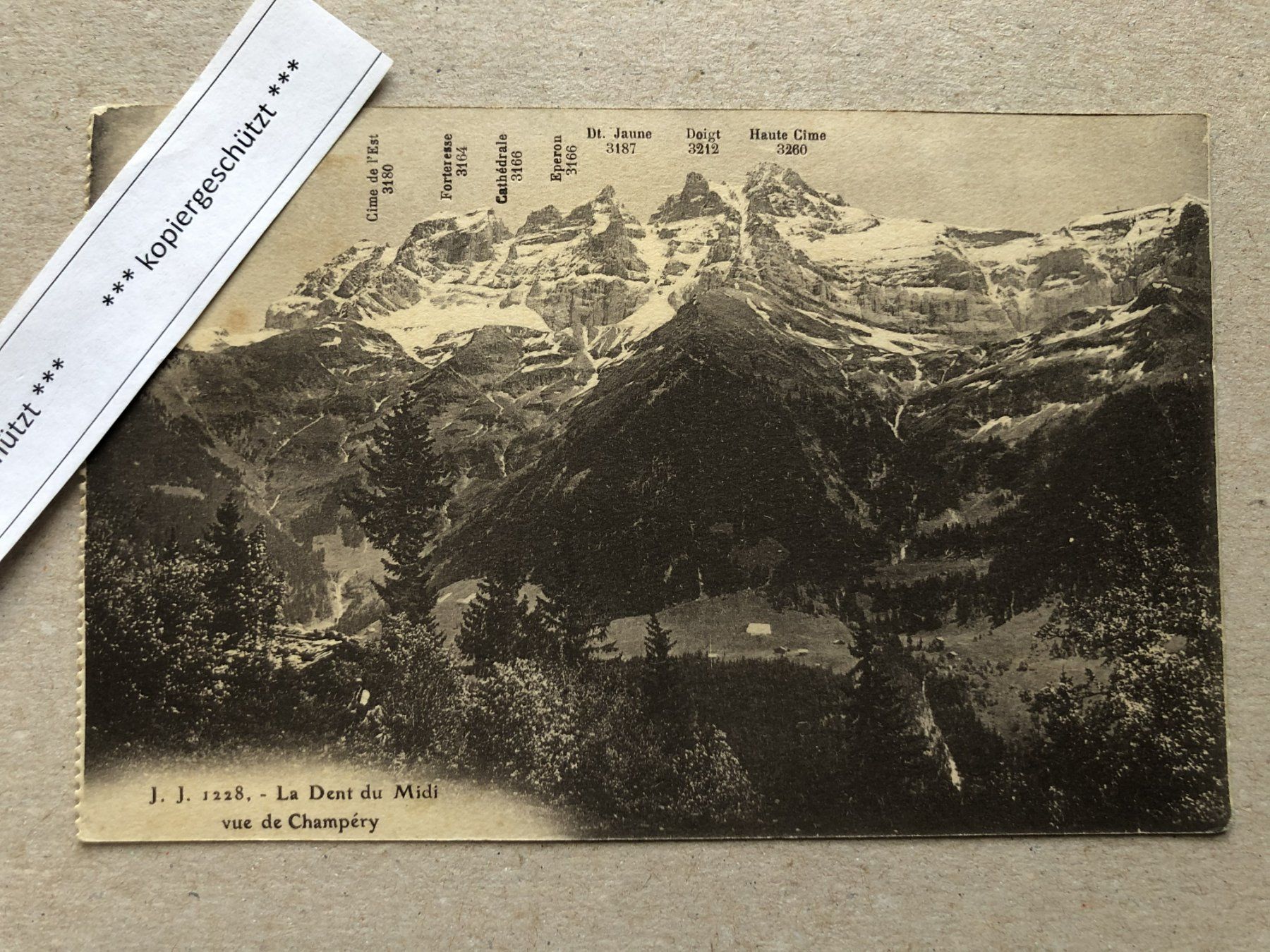 Ansichtskarten: La Dent du Midi, Champéry Nr. 1228 AK alt – Gebraucht aus Hefenhofen von Bierinder
