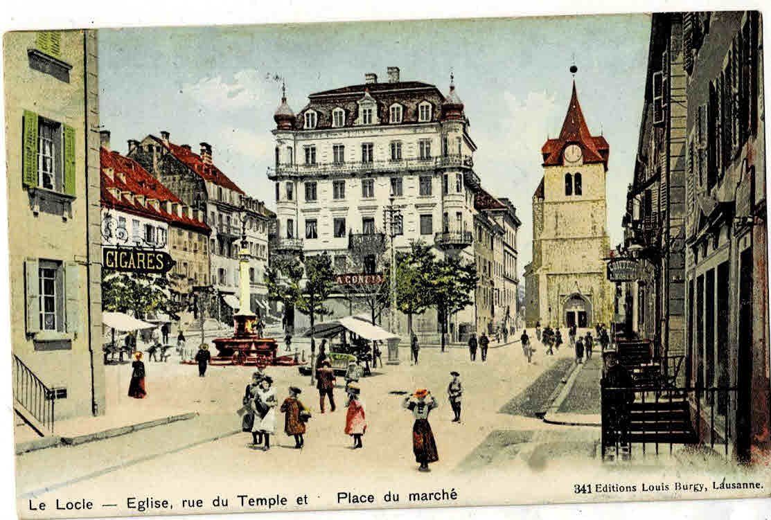 Cartoline postali: Le locle place du Marche  1915 – Usato da Sulz AG venduto da Oberdanne8