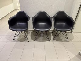 3x Vitra Eames Plastic Armchair DAR – Original – Anthrazit