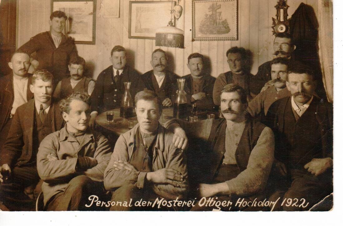 Cartoline postali: Personal der Mosterei Ottiger Hochdorf 1922 – Usato da Wolhusen venduto da Curver9