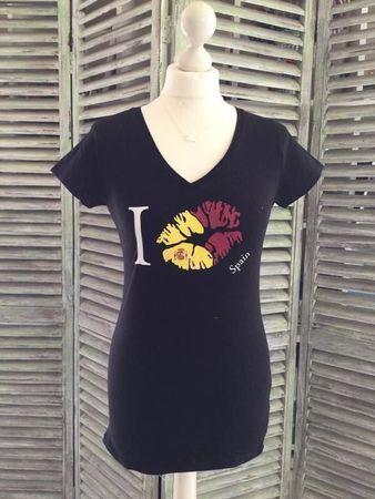 T-shirt noir I LOVE SPAIN, marque ZEBRA