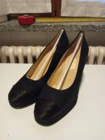 Zeppa Chanel in tessuto nero tacco alto