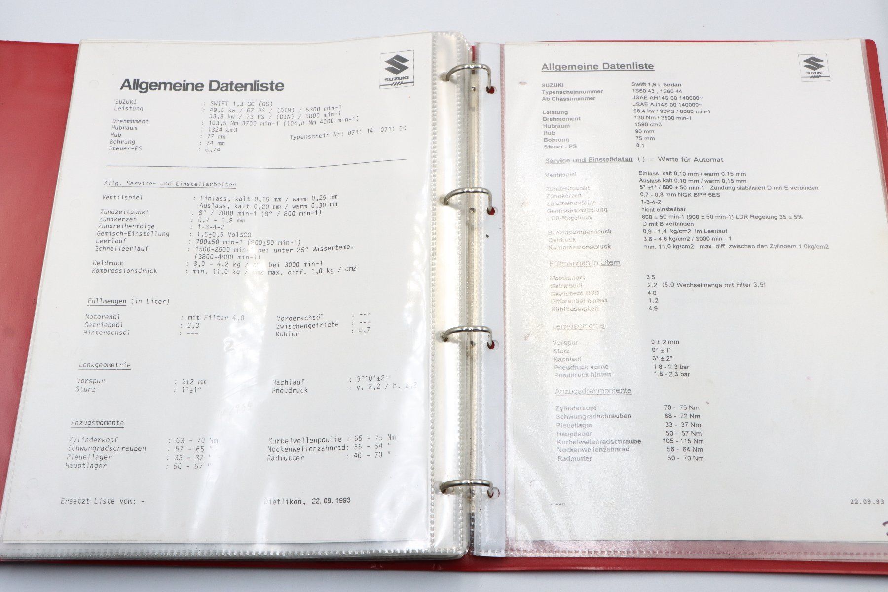 Suzuki Dokumente: Suzuki Händler Datenliste Ordner 1993 – Gebraucht aus Bühl b.Aarberg von Collectorpassions 8