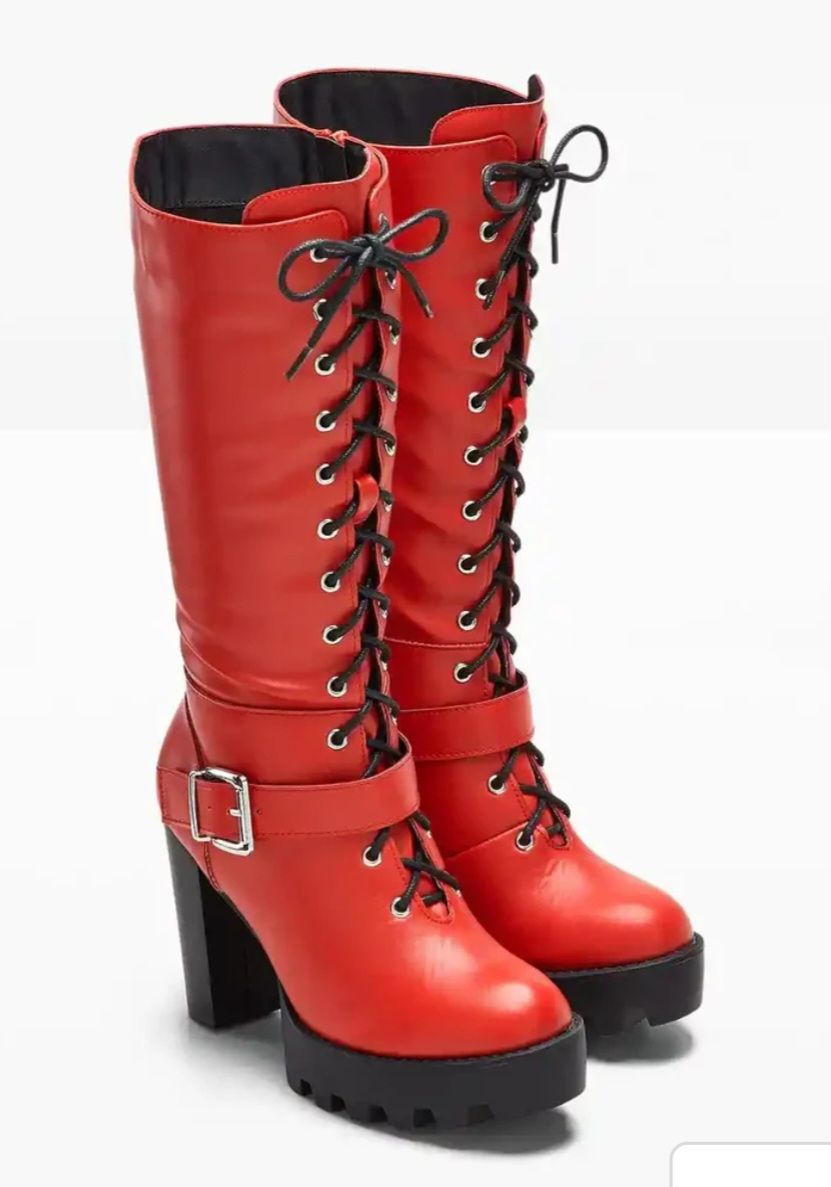 Scarpe da donna: Rote Schnürstiefel, Gr. 37, Neu – Nuovo e nell'imballaggio originale da Zürich venduto da stefanella 4