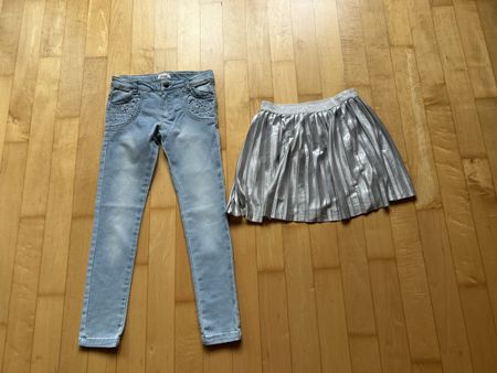 Für Girls: Jeans + Rock, Gr. 122/128