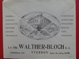 1933: Illustriertes Couvert von YVERDON: WALTER BLOCH +184/2