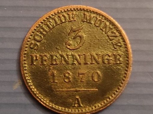 Toutes les monnaies: 3 pfenninge Prusse 1870 – D'occasion à Couvet par lulul