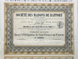Société des Maisons de Rapport SA, Paris - 1908