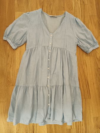 Damen Kleid M Leinen 