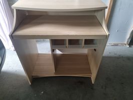 Bureau avec tiroir en bois clair