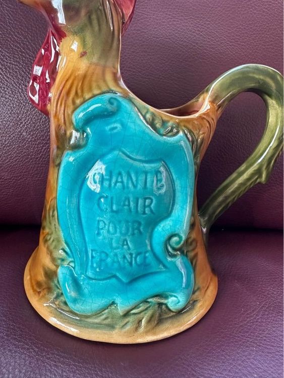 Ancien et superbe pichet barbotine Digoin - Le Grenier de Lisette