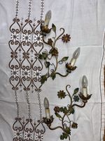 Antike Wandlampen mit Blumen, 2 Stk., Vintage-Stil