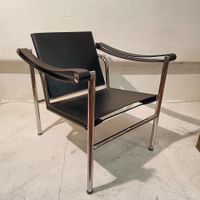 Vintage Design Corbusier chair replica schwarz leder 70er