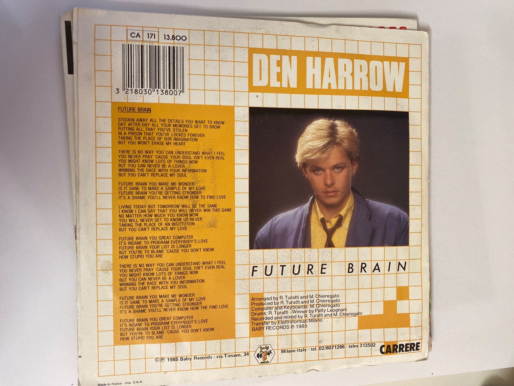 Dischi in vinile: Den Harrow - Future Brain - 45 tours – Usato da Le Brassus venduto da cinema13 1