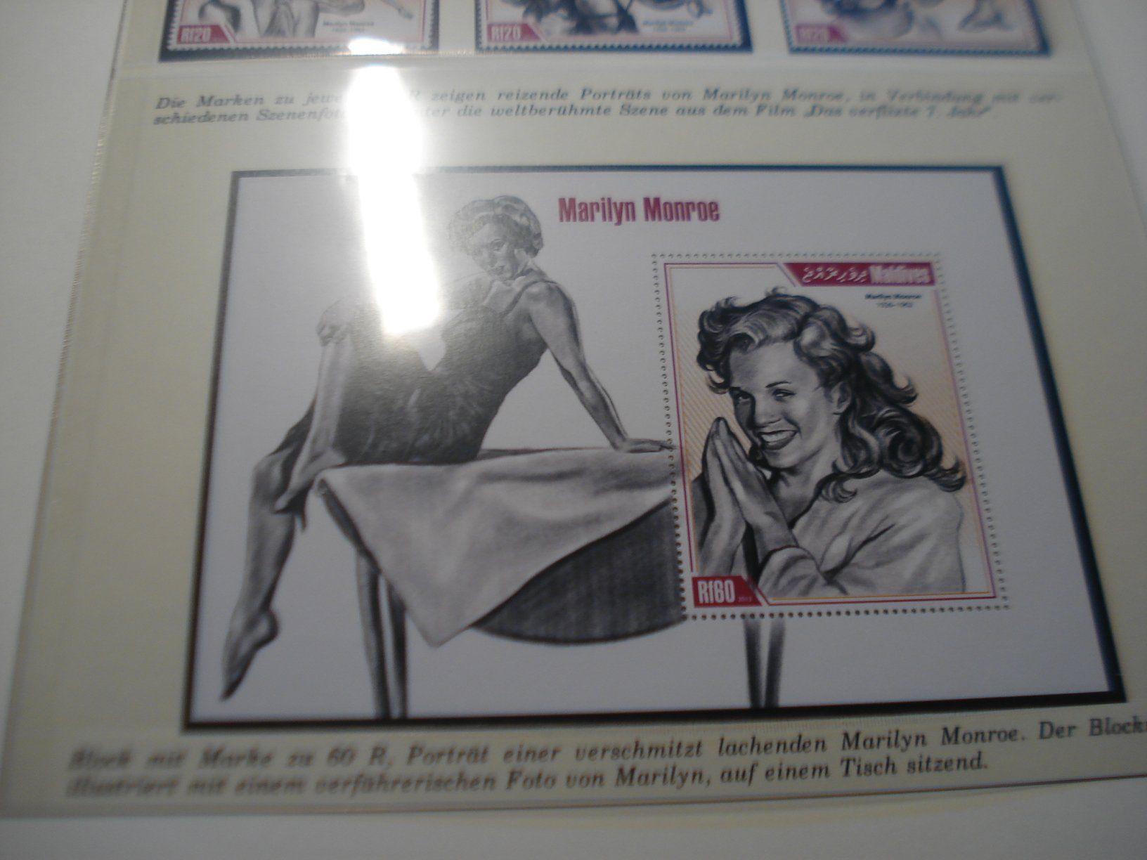 Tutti i francobolli: Malediven Block + Satz Marylin Monroe  ** – Usato da Niederwil AG venduto da morostahu 2