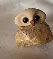 Eule Figur Naturstein Handgemacht wunder schön siehe Foto