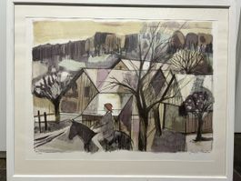 Jacques Schedler Original Grafik, signiert, gerahmt!