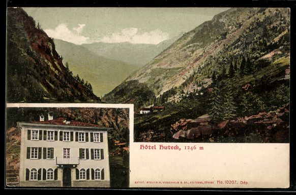 Ansichtskarten: Saas-Fee, Hutel Huteck, Ortsansicht mit  – Gebraucht aus Berlin von bartko-reher