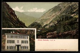 Saas-Fee, Hutel Huteck, Ortsansicht mit 