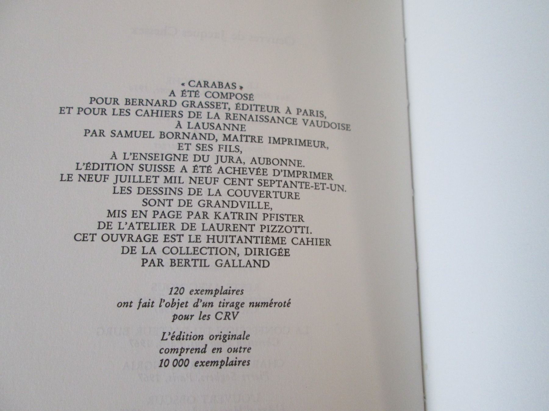 Libri: Carabas – Usato da Neuchâtel venduto da Dualseele 4