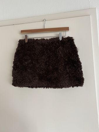 ZARA Textured Brown Mini Skirt Size M 
