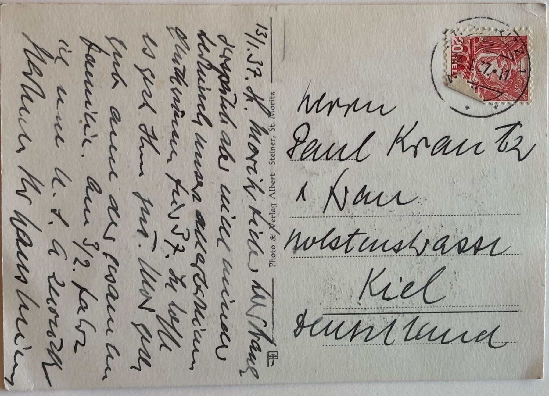 Cartes postales: Albert Steiner, St. Moritz - St. Moritz im Winter, 1937 – D'occasion à Frauenfeld par Merk52 1