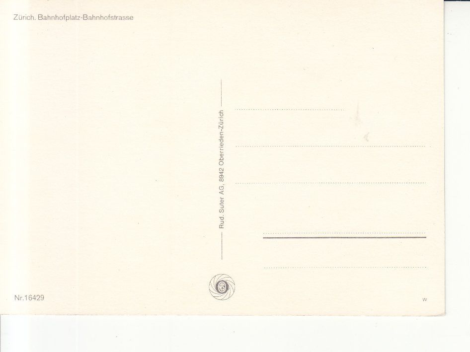 Cartoline postali: Zürich Bahnhofplatz ca. 1970 – Usato da Bürglen TG venduto da StampGraf 1